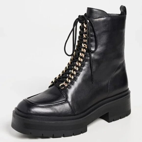 Sam Edelman Black Leather Lovrin Combat Boots. Sz: 8.5 - Picture 2 of 11